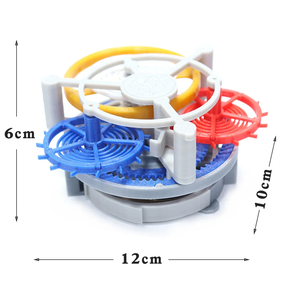 DIY mechanical clock model Tourbillon 3D printed Metal spring drive Gear escapement structure kid\'s Science education toys kit