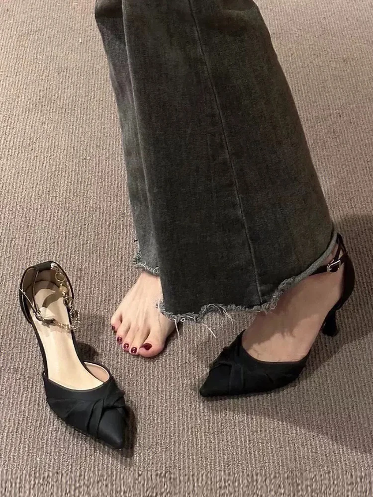  High Heels Women's New Design Sensation 18 Years Old Adult Ceremony Single Shoes Thin Heel Covering Head Sandals