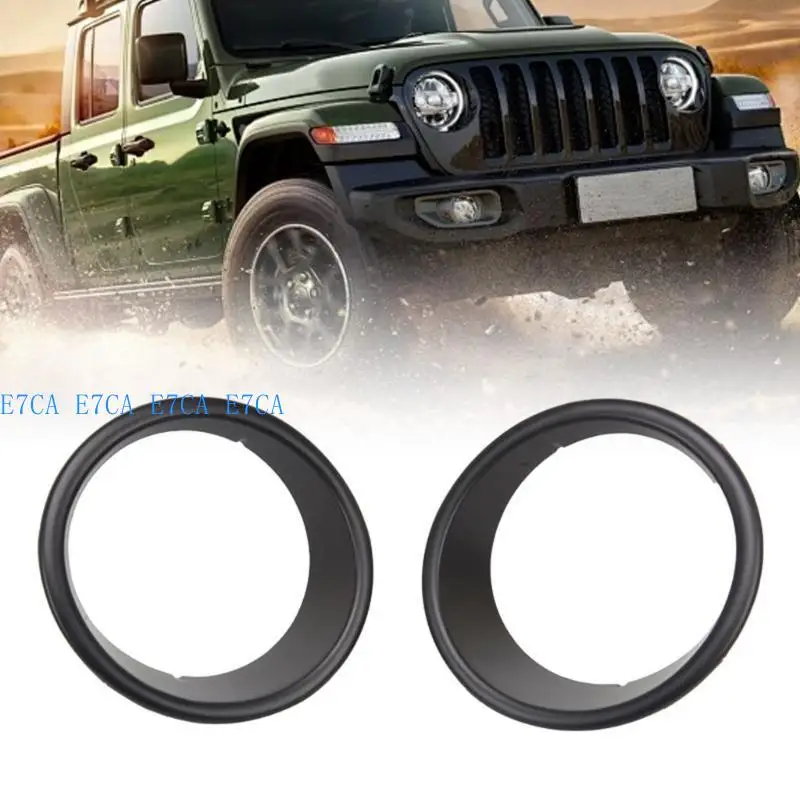 

E7CA Protective ABS Headlight Bezel Cover with Clip On Installation Headlight & Grille Rings Vehicle Accessories for JK