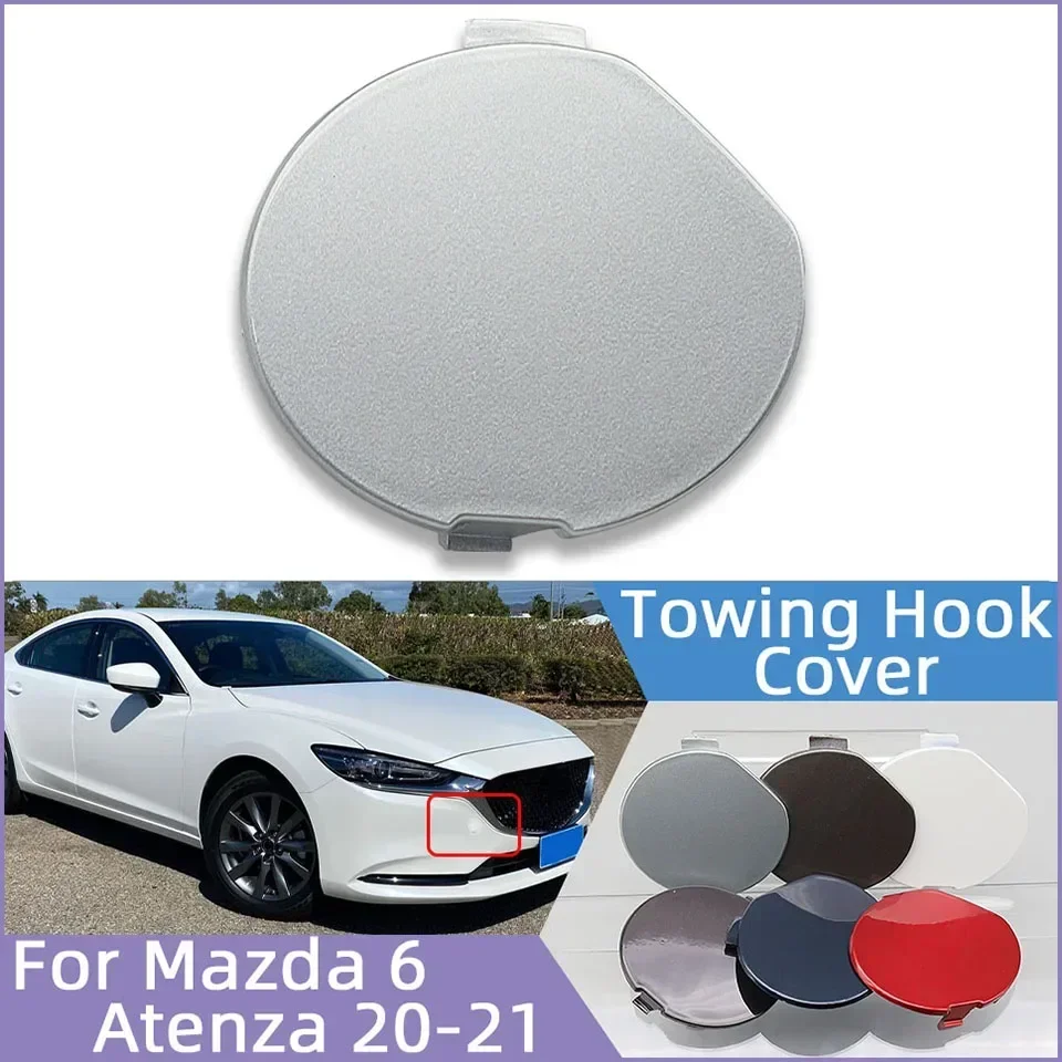 

Auto Front Bumper Tow Hook Cover Lid For Mazda 6 Atenza 2020 2021 2022 Towing Hook Hauling Trailer Cap Garnish Brown Purple Blue