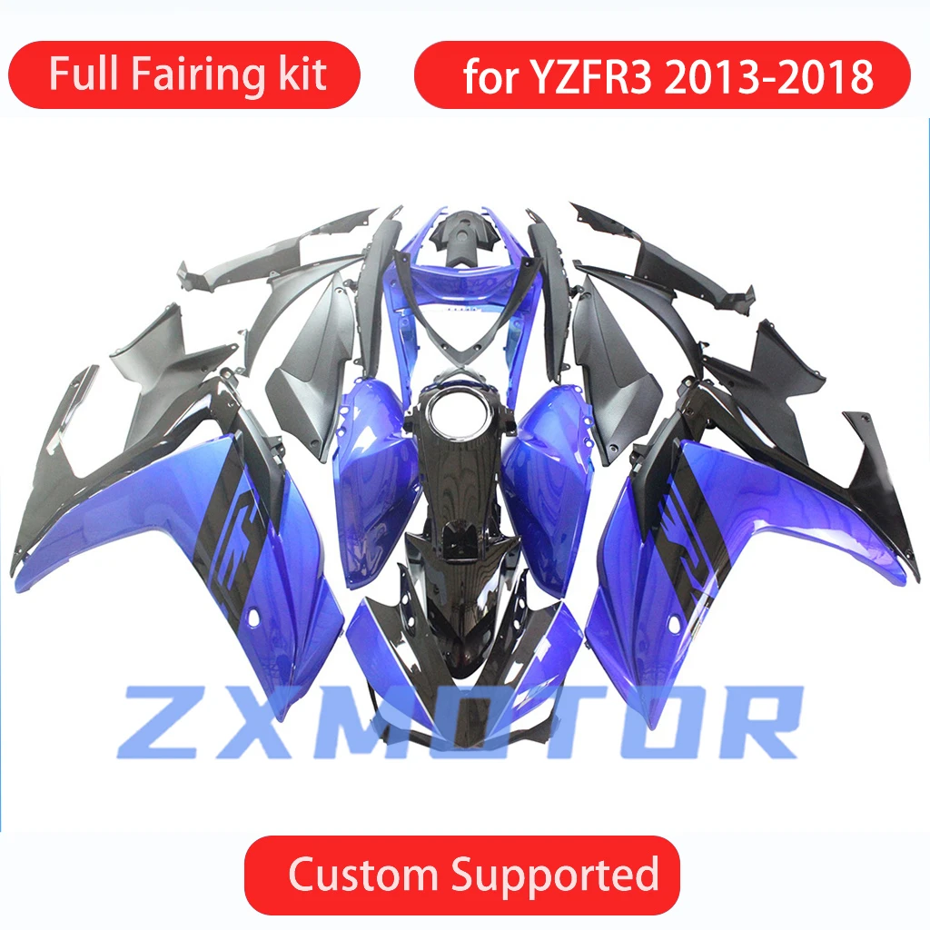 

Комплект обтекателей для мотоцикла YAMAHA YZF R3 2013-2018 (YZFR3 13-18), литые обтекатели из АБС-пластика