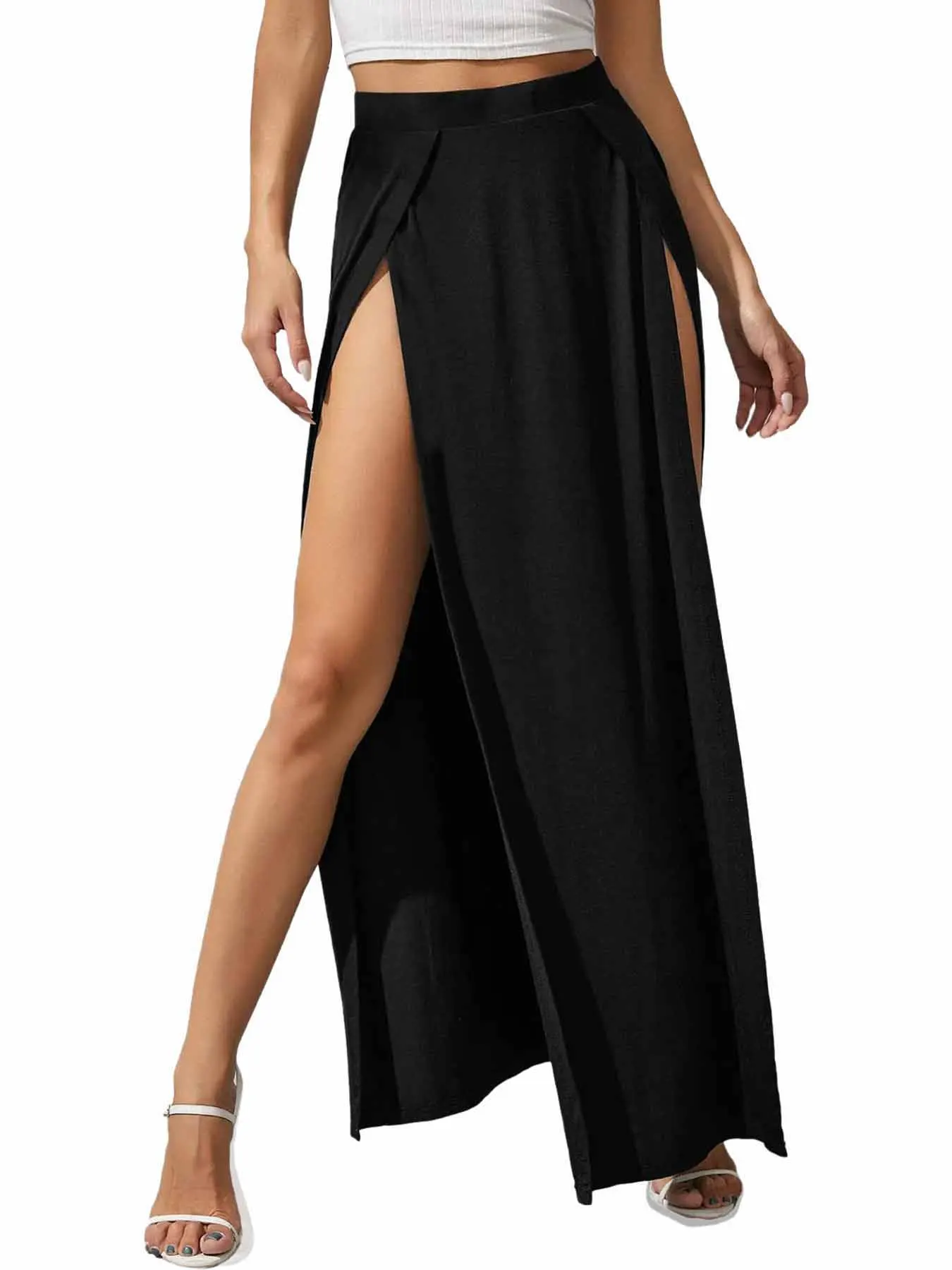 

Solid color women's skirt | Long slit slim sexy skirt | Dating party skirt | Summer women's casual long skirt