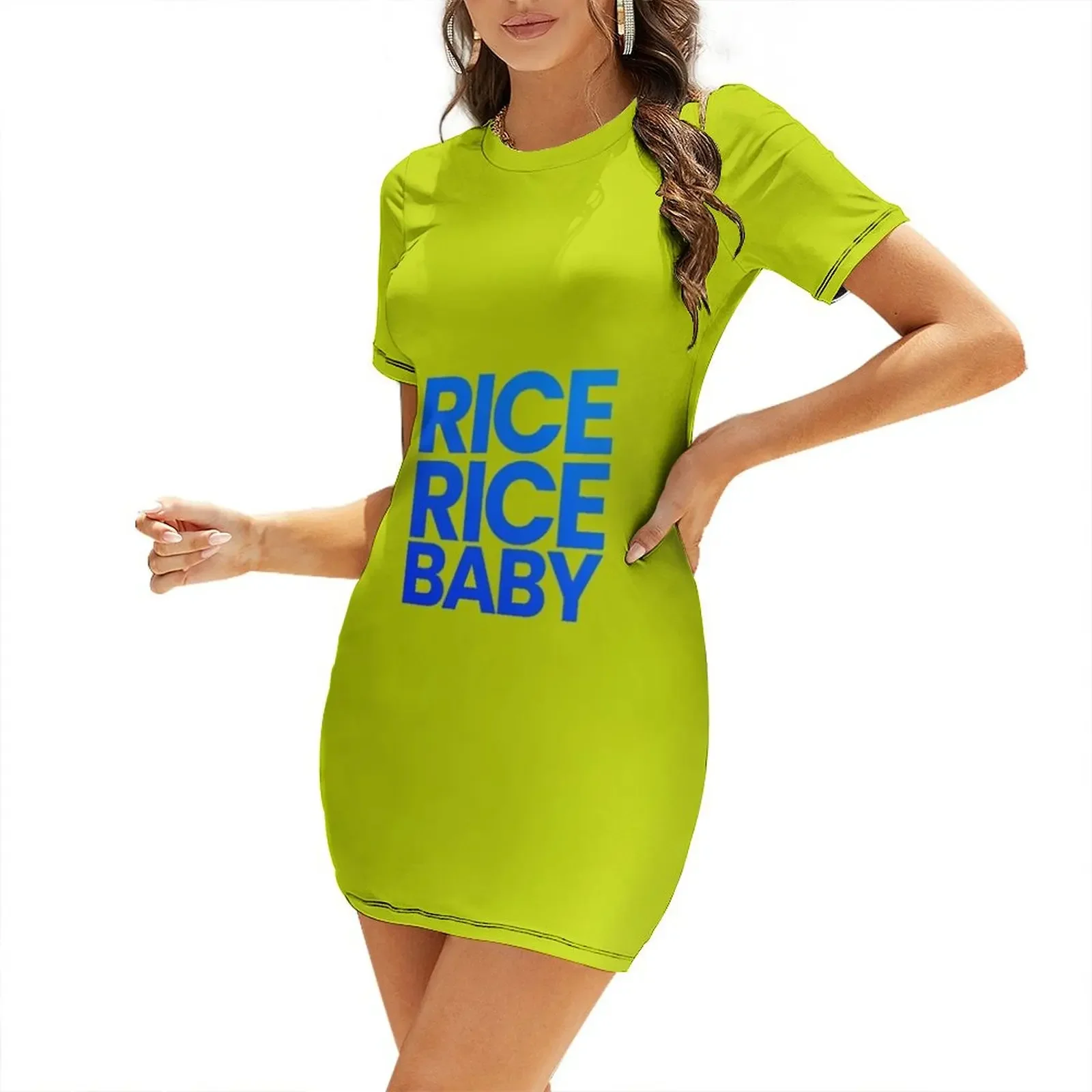 

RICE RICE BABY Short-Sleeved Dress Elegant gowns bandage dress Woman fashion dress korean style