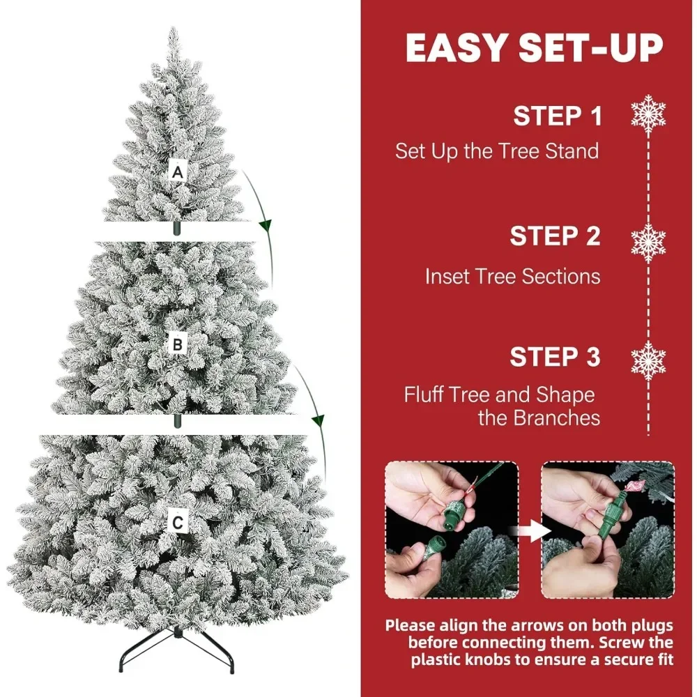 شجرة عيد الميلاد المتدفقة بطول 7.5 قدم مع 450 مصباحًا متعدد الألوان RGB، و1446 نصائح PVC، و15 وضعًا للإضاءة #4