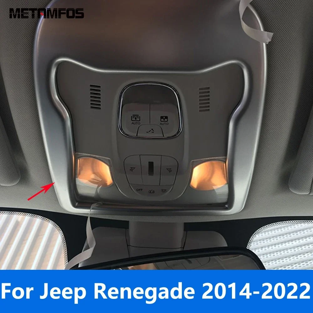 For Jeep Renegade 2014-2018 2019 2020 2021 2022 Matte Front Reading Light Lamp Cover Trim Frame Interior Accessories Car Styling