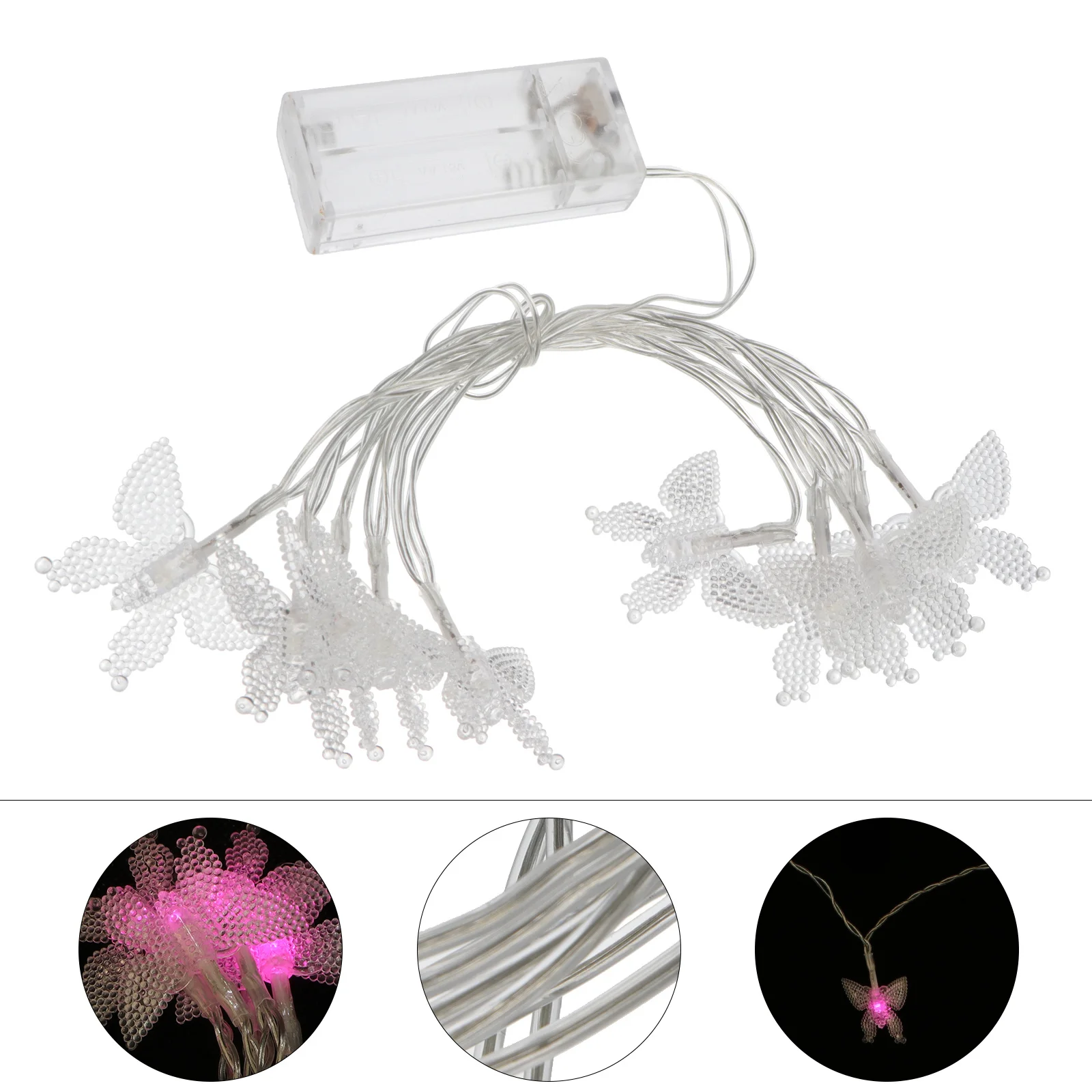 1 szt. Lampki LED w kształcie motyli, kreatywne, zasilane, dekoracyjne oświetlenie do sypialni, ogrodu, na wesele, imprezę.