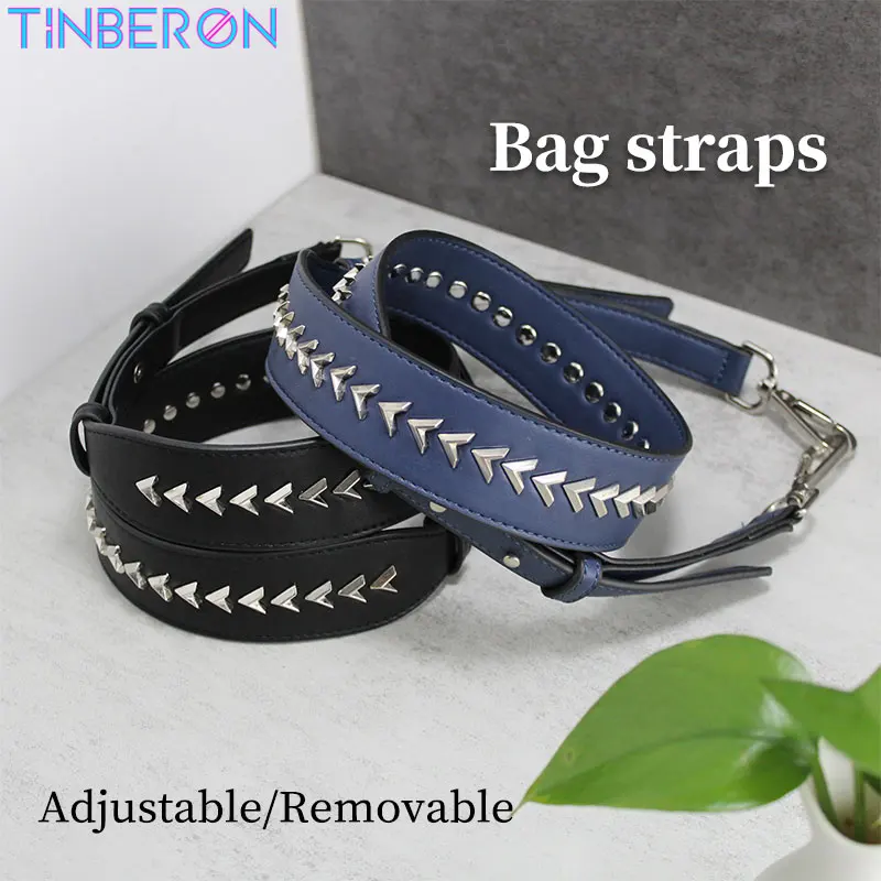 

TINBERON Ladies Bag Straps Suitable for Rivet Bags Fashion Shoulder Bag Strap Adjustable Belt Silver Rivet Accessories Bag Strap