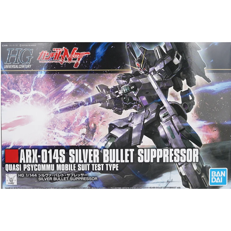 Bandai HG 1/144 Scatola Originale ARX-014S SILVER BULLET SUPPRESSOR Action Figure Genuino Gundam Modello Kit Da Collezione Anime Figure
