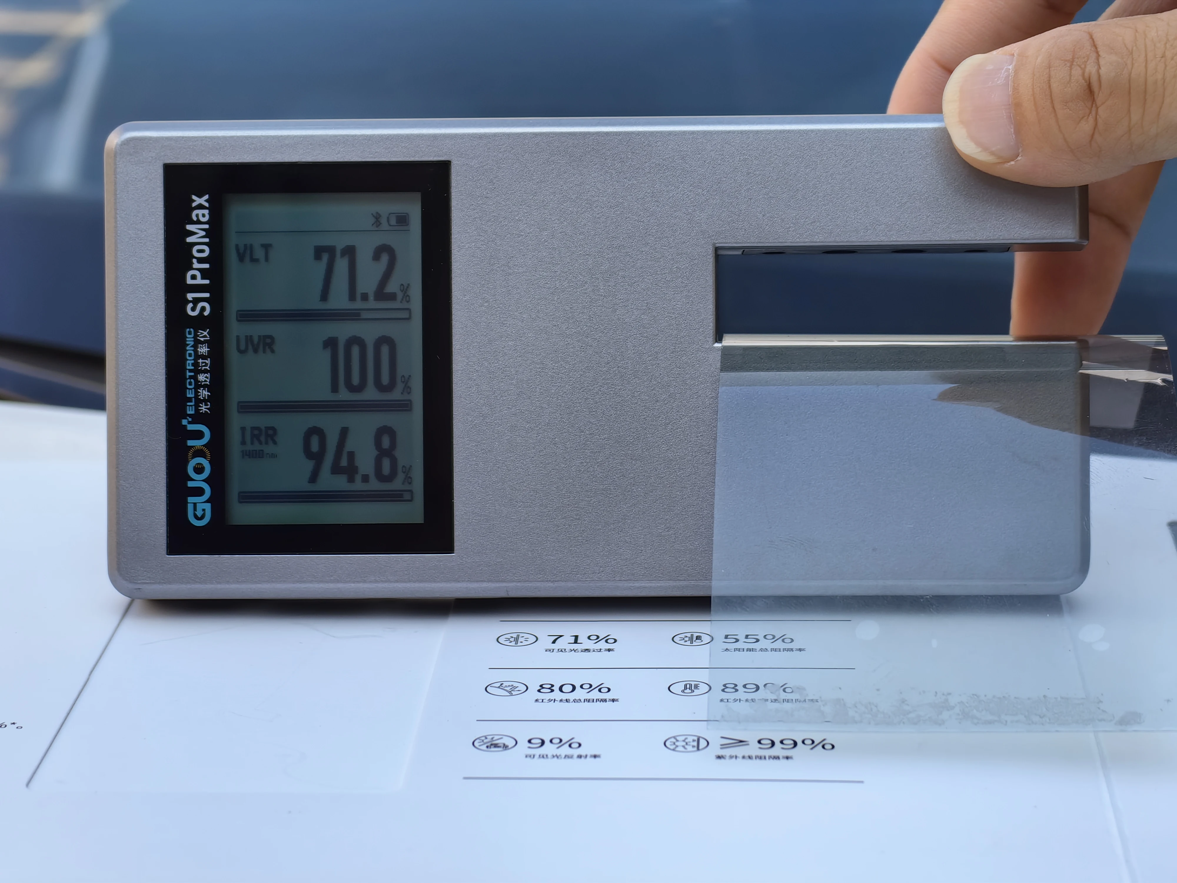 Auto Fenster Film Transmission Meter Solar Film Transmission Meter Licht Fenster Tönung Tester
