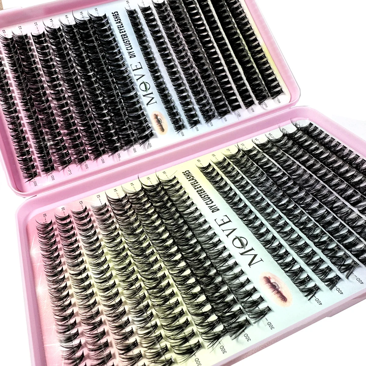 640/280Ps DIY Fluffy Lash Clusters 30D-80D Thick Eyelash Clusters D Curl Wispy Individual Lashes Mix Cluster Eyelash Extensions