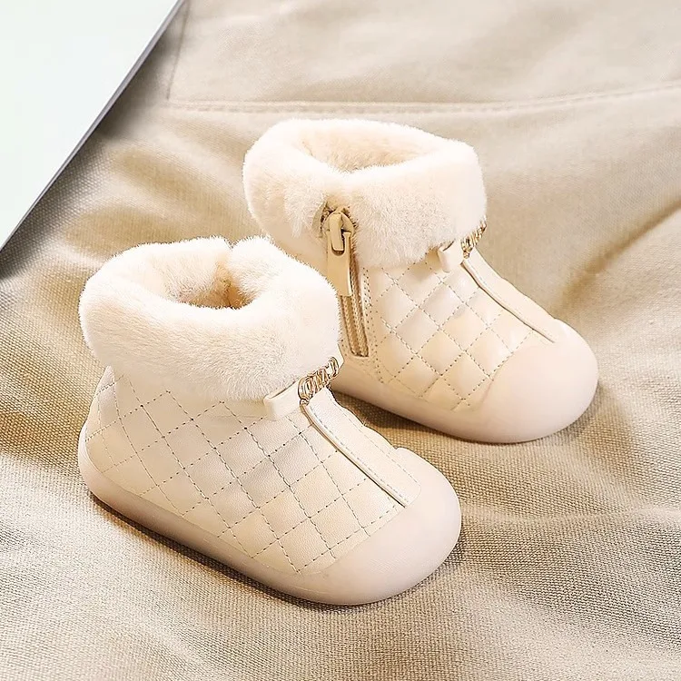 Botas Para Niña Baby Snow Boots Winter New Boy Cotton Boots Warm Walking Shoes Girl Ankle Boot Cute Padded Boot Child Shoe Botas