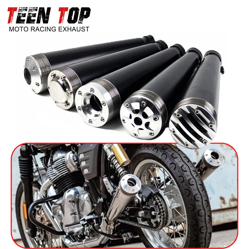 

38mm-45mm Retro Exhaust Muffler For Honda GG125 MSX125 PCX125 CB200 Exhaust Tailpipe Universal Cafe Racer Motorbike Exhaust Pipe