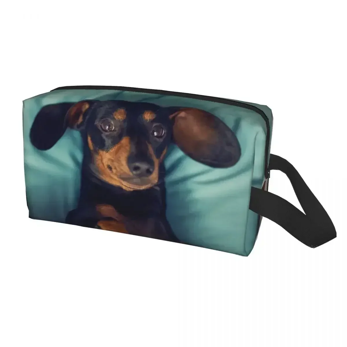 

Dachshund Travel Cosmetic Bag for Women Badger Sausage the Wiener Dog Toiletry Makeup Organizer Ladies Beauty Storage Dopp Kit