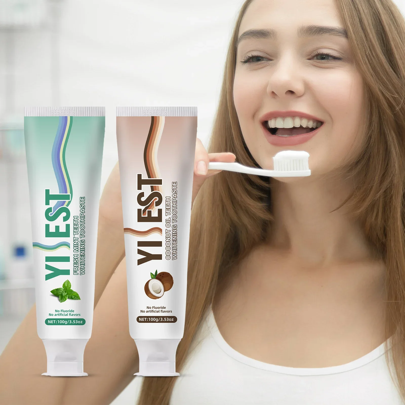 

Coconut & MInt Toothpaste Whitening Strengthens Enamel and Freshens Breath Removal Stains Nourishes Gums Toothpaste Oral Care