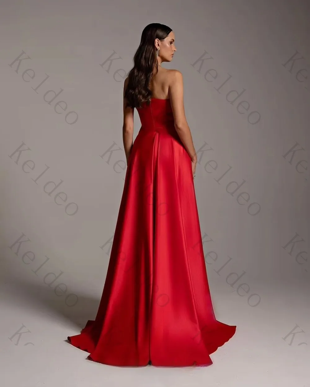 Customized Luxury Strapless Mermaid Evening Gowns with Sleeveless Peplum Pleated Trailing New Formal Banquet Prom Party Dresses