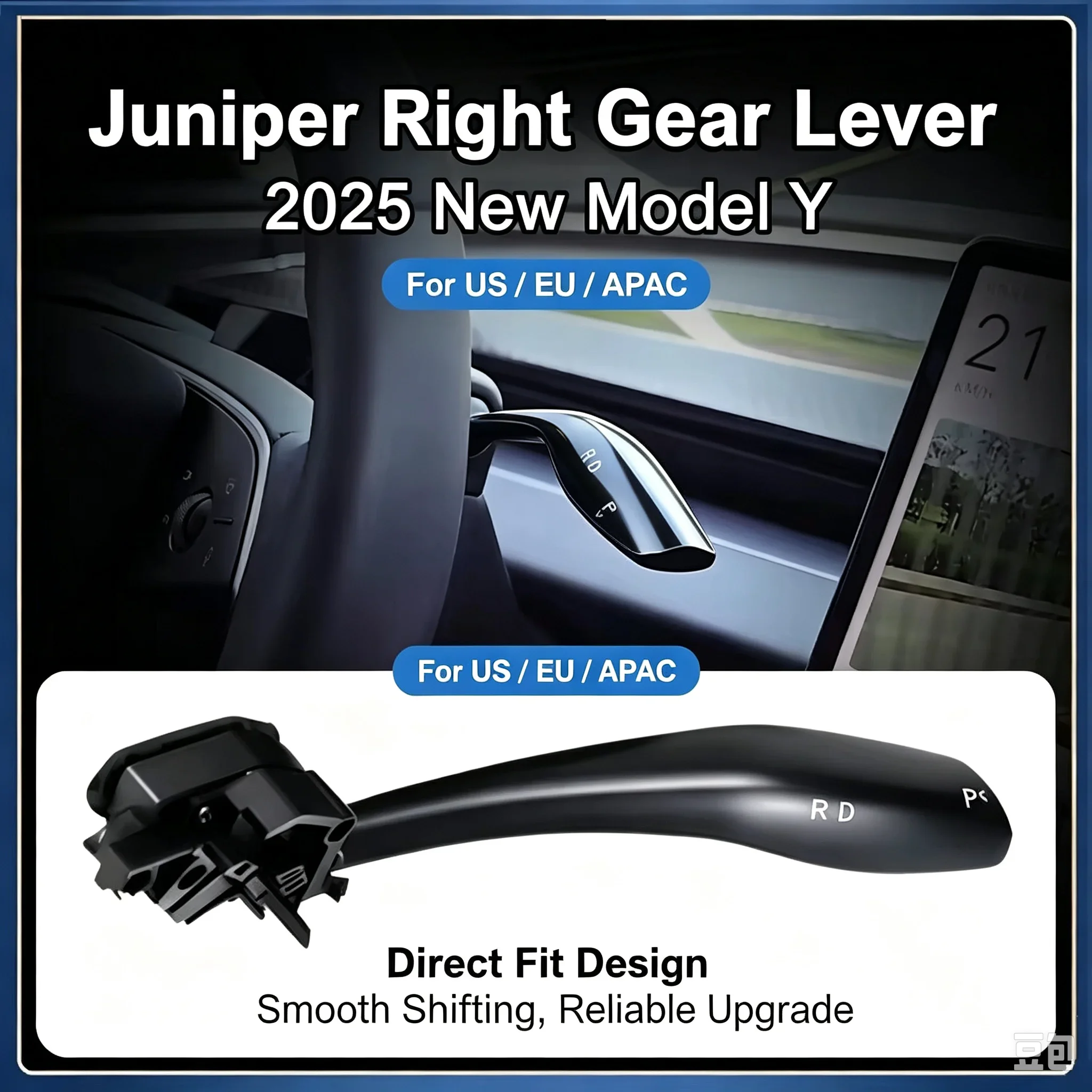 For Tesla Model Y Juniper Physical Gear Shift Stalk Kit DPR Indicator Lever Plug & Play Non-Destructive Install