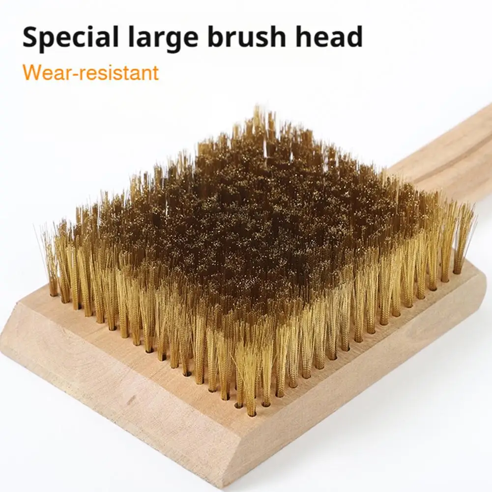 

Wooden Handle Ski Board Care Brass/ Nylon/ Horsehair Waxing Snowboard Tool Brush Ski Maintenance R0V1