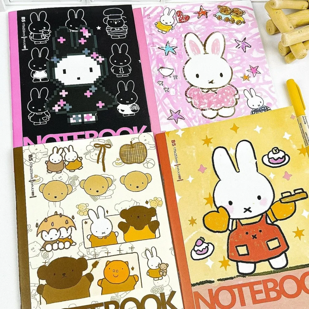 Kawaii Miffy Cute Ins Style Graffiti Notebook B5 Cartoon Handbook Office Student Message Notebook Gift Toy for Girl