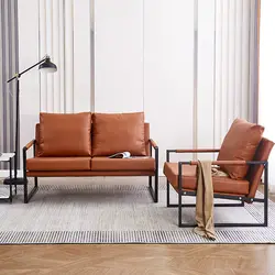 Nowoczesny minimalistyczny salon pojedyncza Sofa domowe skórzane kute krzesło żelazne balkon wypoczynek dmuchana Sofa oparcia krzesła