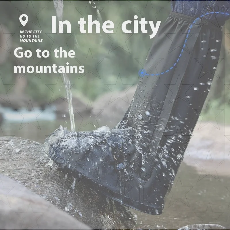 

1Pair Rain Boot Shoe Cover Black Waterproof Reflective High Top Reusable Motorcycle Cycling Bike Clear Wear Shoes Dust Covers