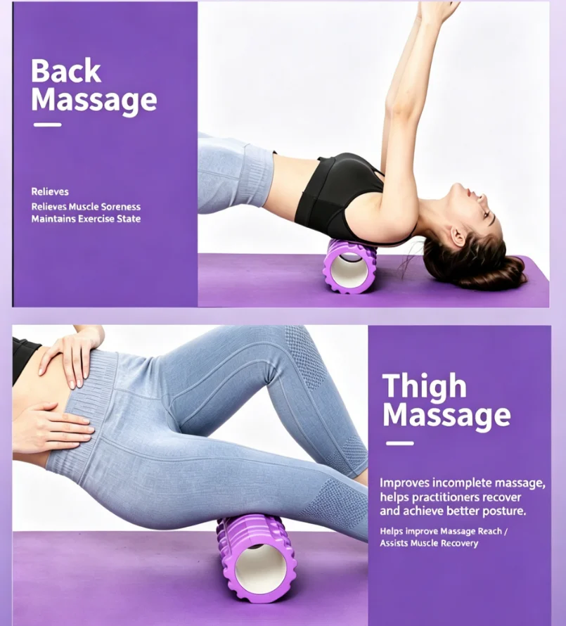 Foam Roller Yoga Column Fitness Yoga EVA Foam Roller Yoga Stick Deep Tissue Massage Roller, Suitable for Back/Waist/Leg Muscle - view 3