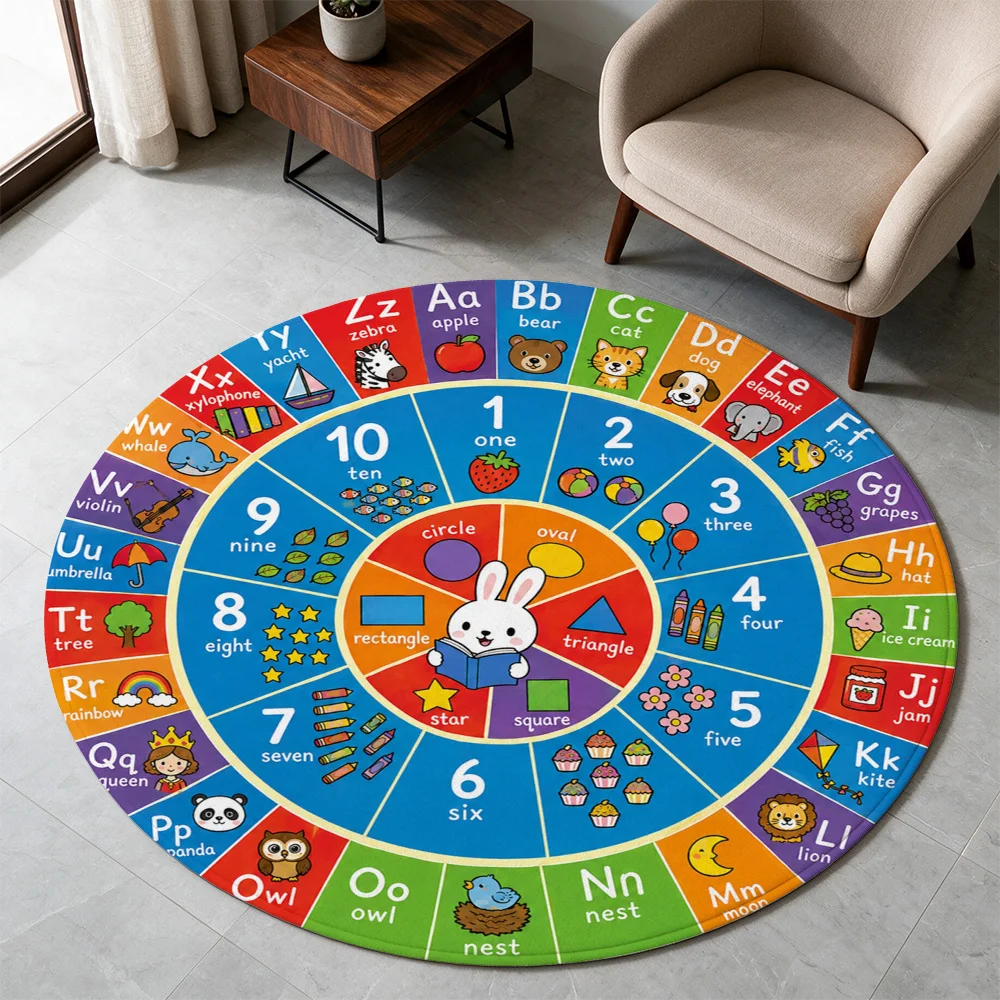 Educational Alphabet Number Circle Play Mat for Toddlers Preschool Learning Toys ABC 123 Fun Activity Rug