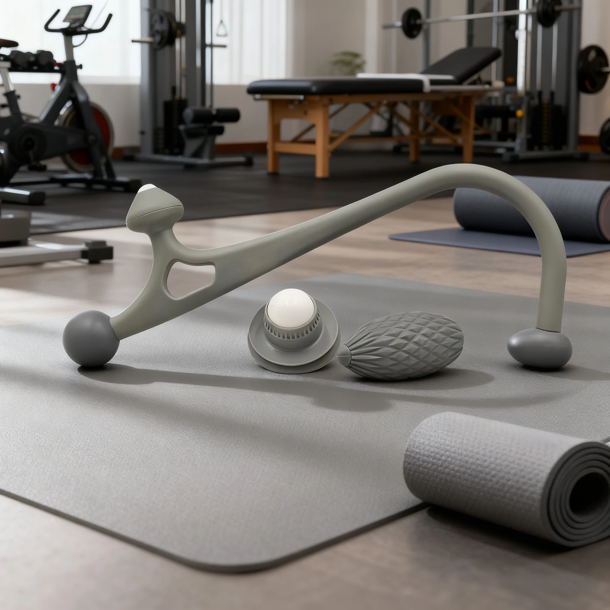 

Gray Ball Massage Stick Set,Three Massage Combination For Whole Body Massage Relaxation, Especially For Fitness, Office Crowd