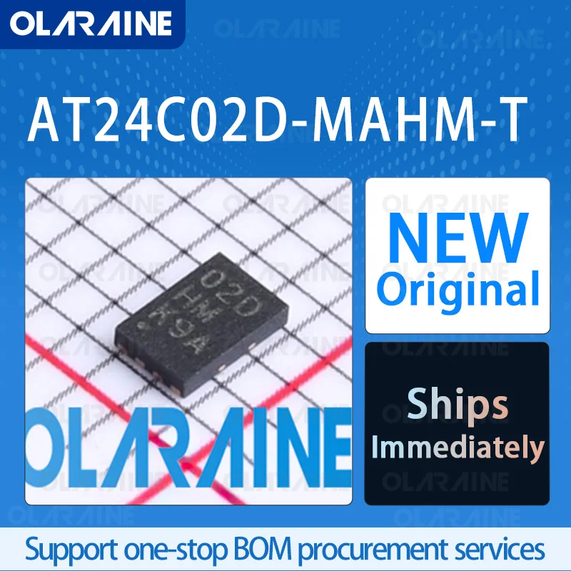

5/10/100Pcs AT24C02D-MAHM-T UDFN-8 original IC Chip programmable read-only memory RoHS 2-Wire, I2C 256 x 8 Voltage 3.6 V