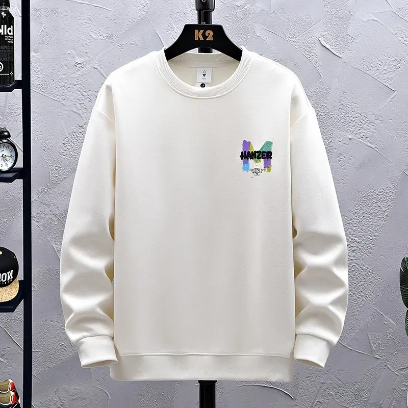 

2025 autumn hot selling men's high-quality fashionable casual round neck sweatshirt, Hong Kong style loose letter sweatshirt, ho