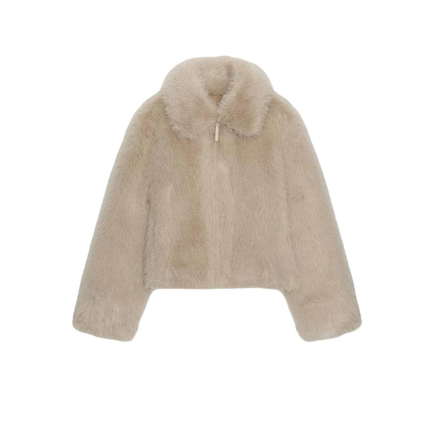 

Ele Sle Women's Double-Sided Faux Fur Effect Jaet Zipper Long Sve Turn-down Collar ort Outerwear Coat for Autumn