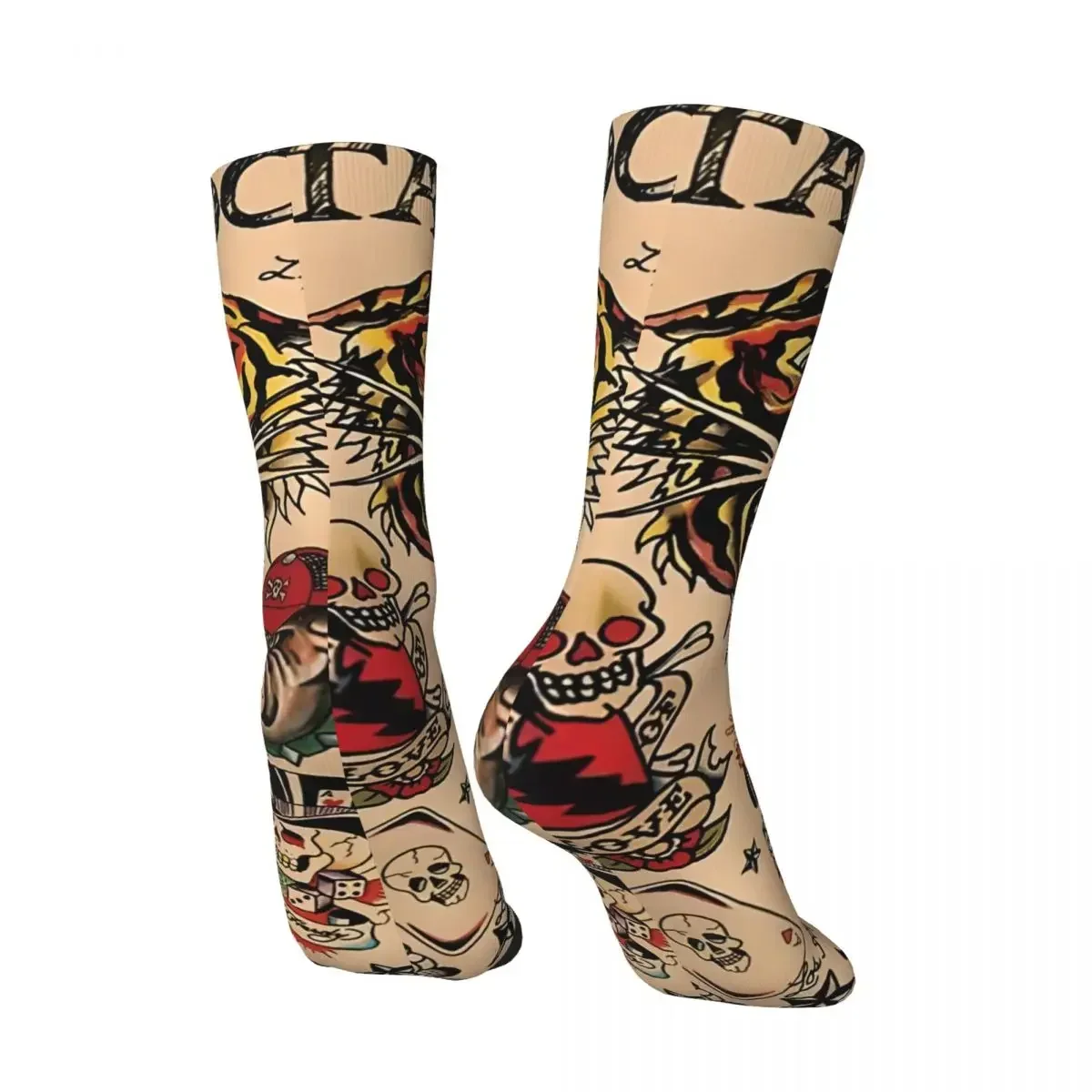 Crazy compression Tiger Japanese Tatto Sock for Men Harajuku Seamless Pattern Crew Sock Casual