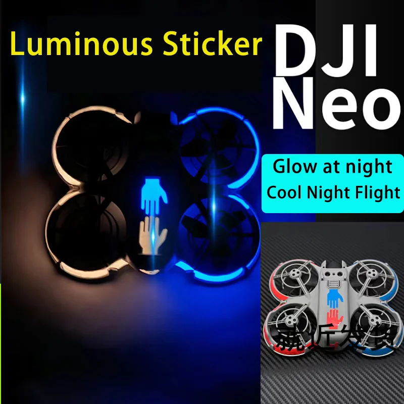 For DJI NEO Handheld Drone Daytime Cool Laser Decals Night Luminous Sticker Protective Film Skins Glow-in-the-dark Accessories