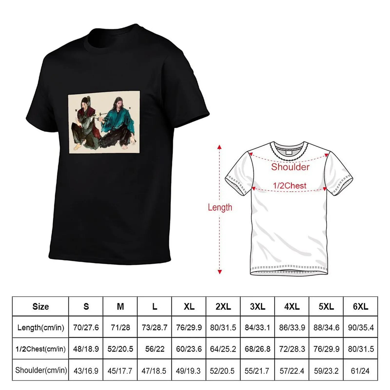 Inoue Takehiko Vagabond Manga Musashi Miyamoto vs Sasaki Kojiro T-Shirt anime tshirt plus size clothes funny t shirts for men