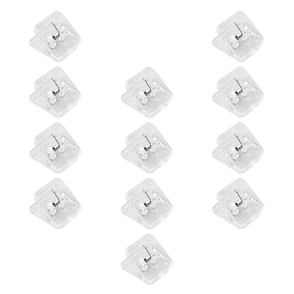 12 Pcs Paper Clips Square Folder Plastic Sealing Metal for Teacher Student White Document Sorting Test Clamps Students