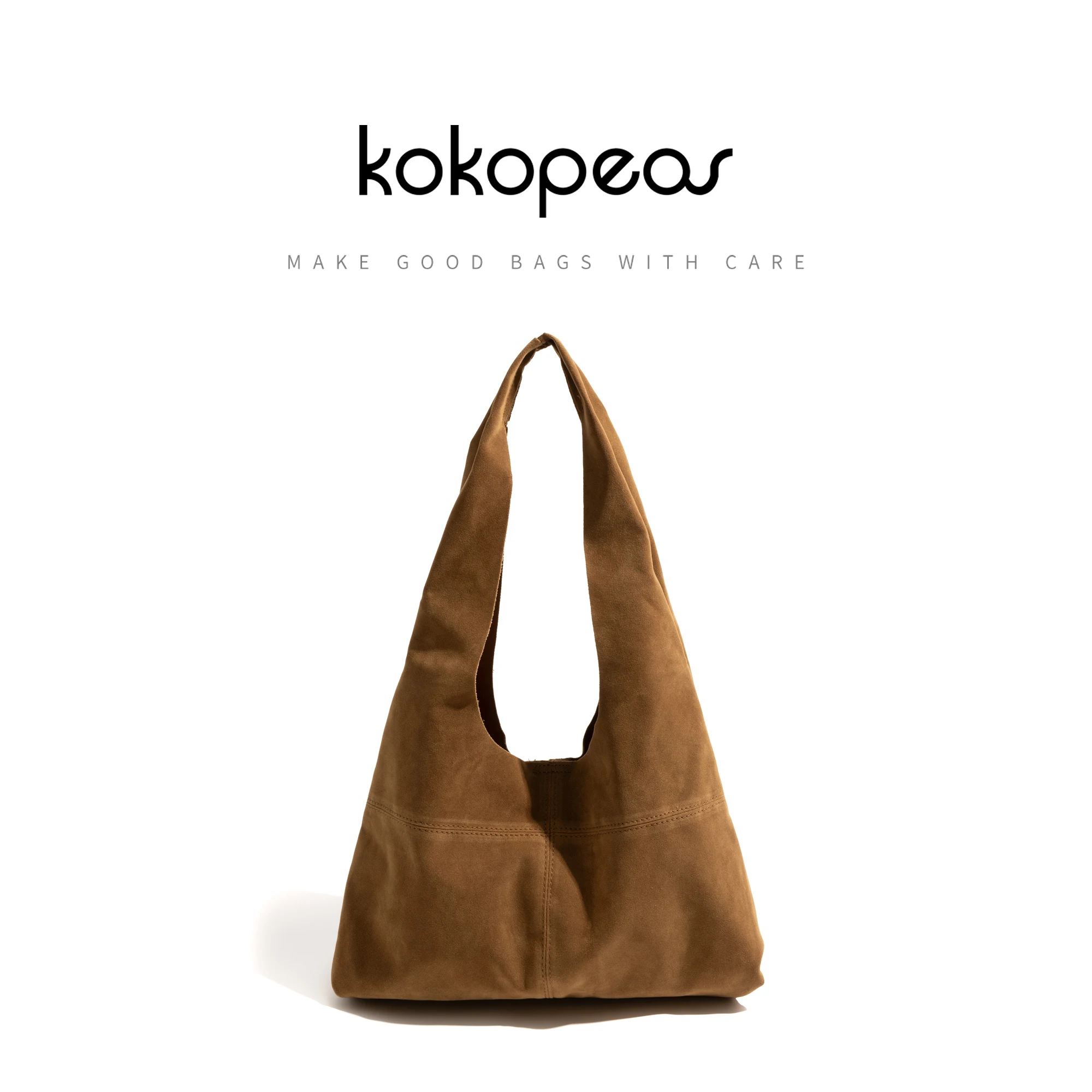 

KOKOPEAS Faux Suede Vintage Fashion Woman Tote Handbag Solid Color Bohemian Female Shoulder Bag 2pcs Set Ladies Hobo Purse