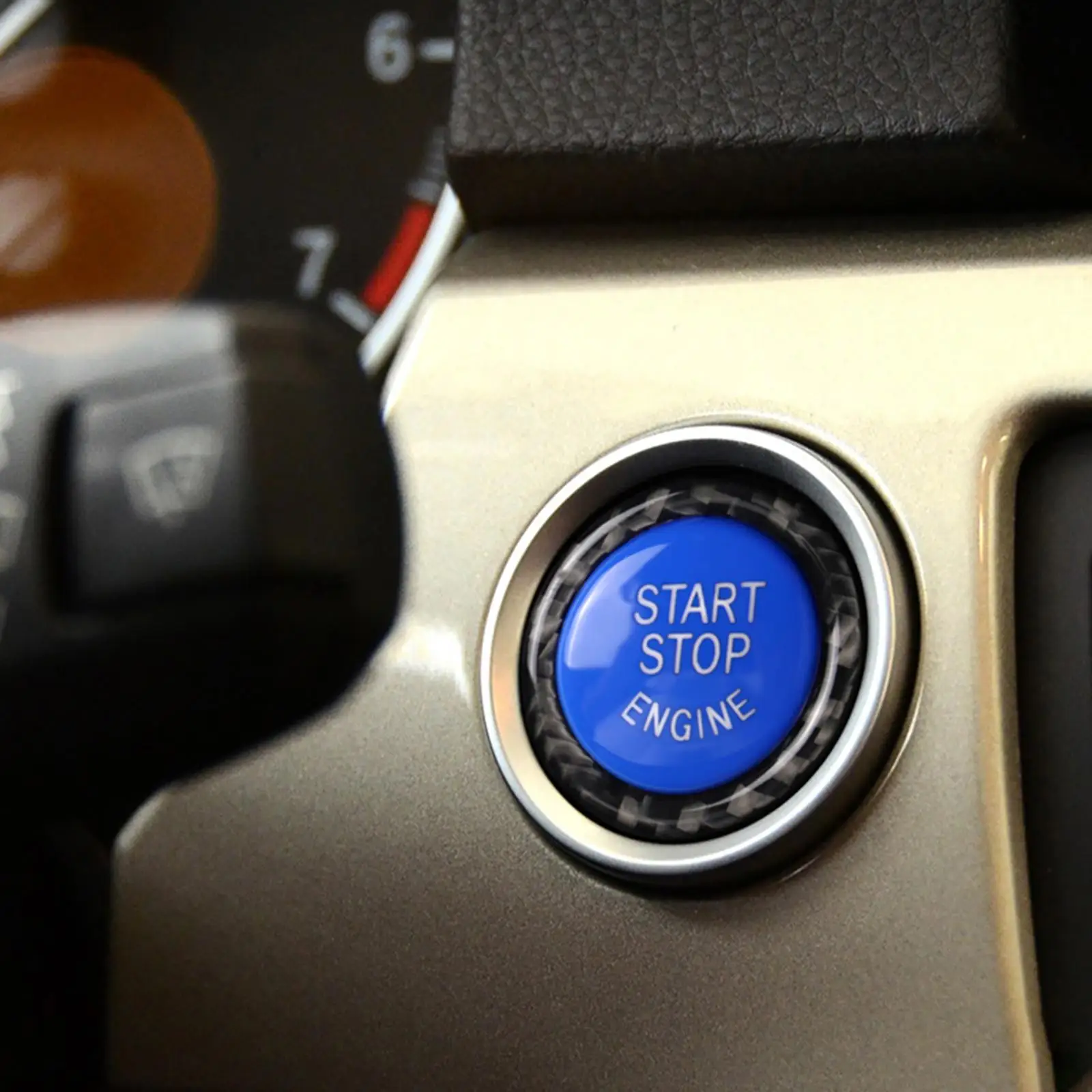 

Engine Start Stop Button Carbon Fiber Trim Rings ABS Decor Sticker Cover Front Protector for BMW E90 E92 E93 320i Z4 E89