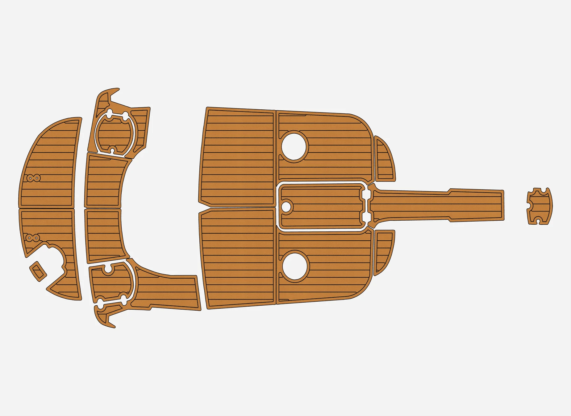 

Нескользящий коврик из морского искусственного тикового EVA -2008 Monterey 194 FS, самоклеящаяся подкладка для палубы лодки 1/4 дюйма (6 мм) для кабины и палубы