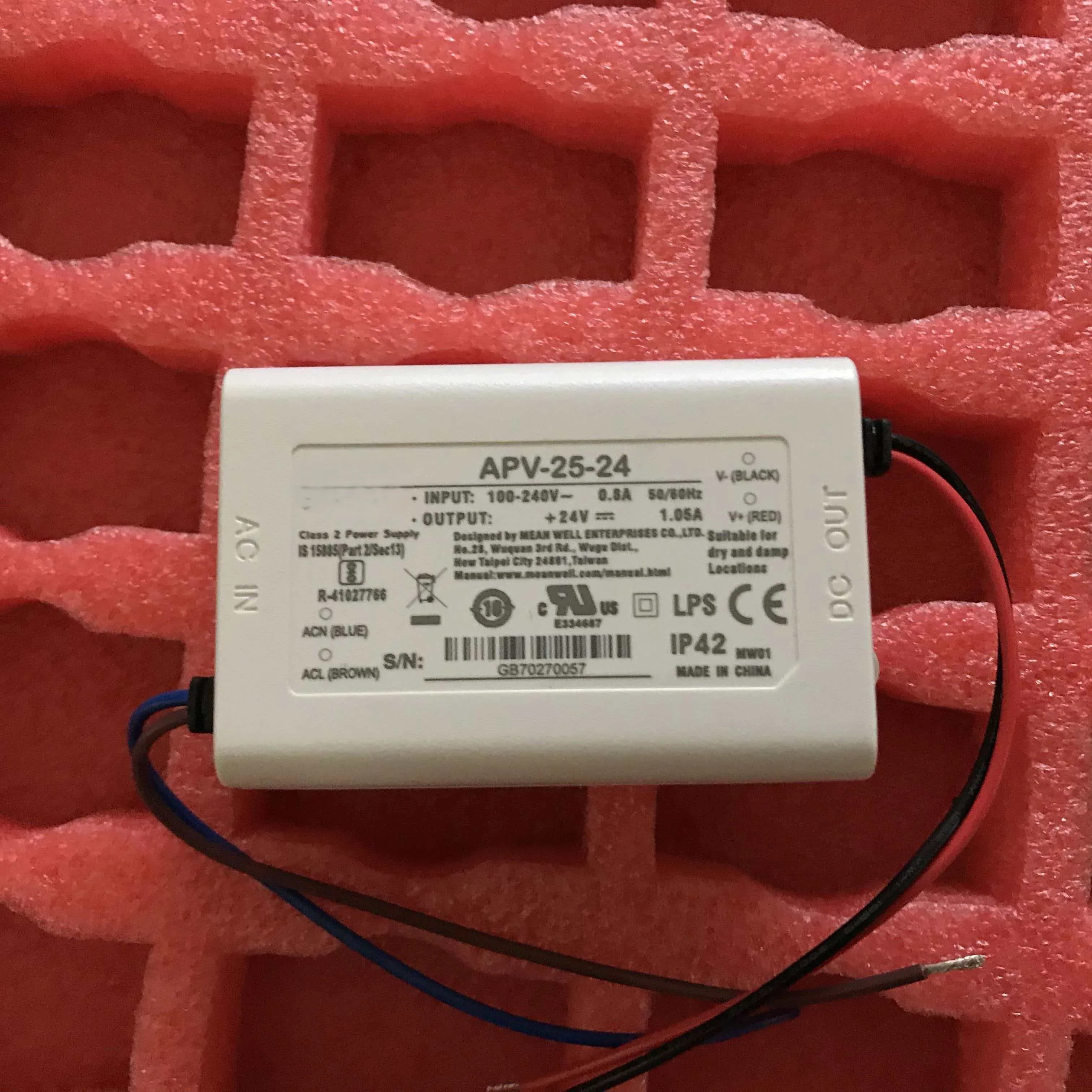

EE for MEAN WELL APV-25-24 24V 1.05A Waterproof LED Power Supply