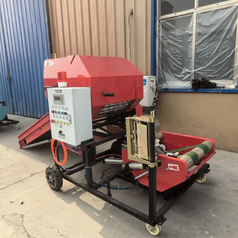 2026 Mesh rope dual-purpose baling and wrapping machine, crop straw baling machine, Qinghai storage feed wrapping machine