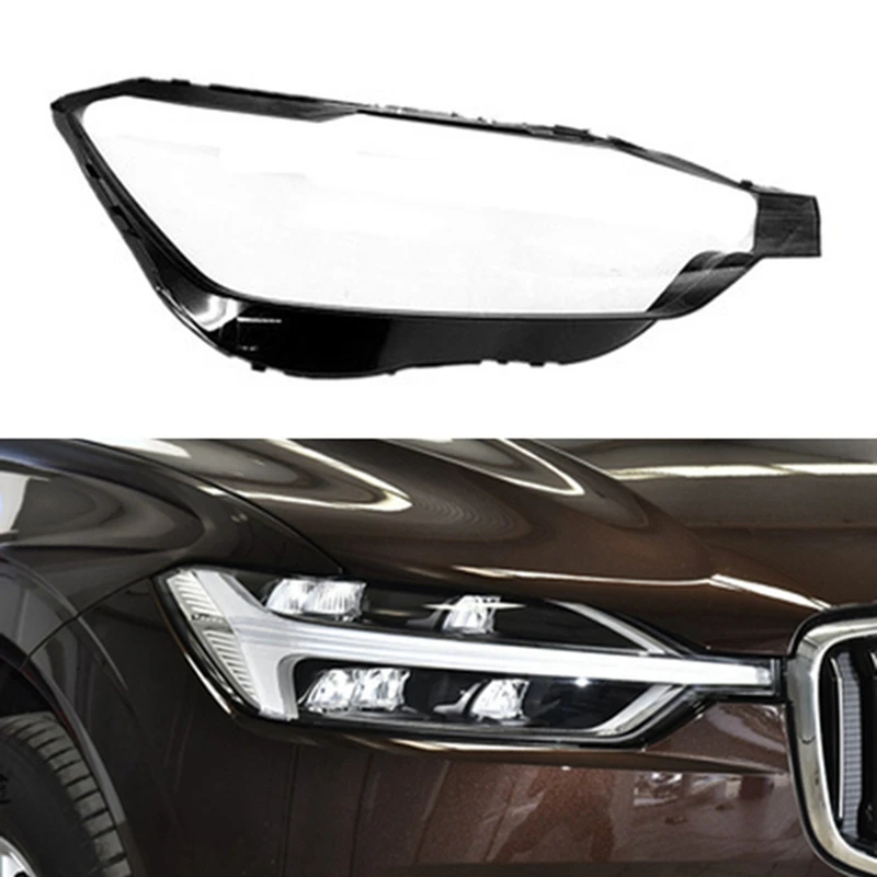 2X Car Front Right Transparent Lampshade Head Light Cover Lamp Shade Headlight Shell Cover For Volvo XC60 2018 2019 2020