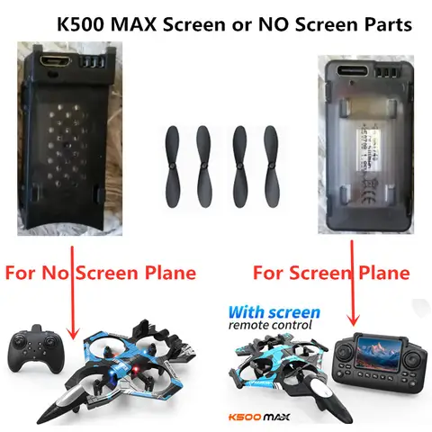 K500 MAX RC 비행기 항공기 비행기 예비 부품 3.7V 500Mah 배터리 프로펠러 K500 MAX K500MAX 원격 제어 예비 액세서리