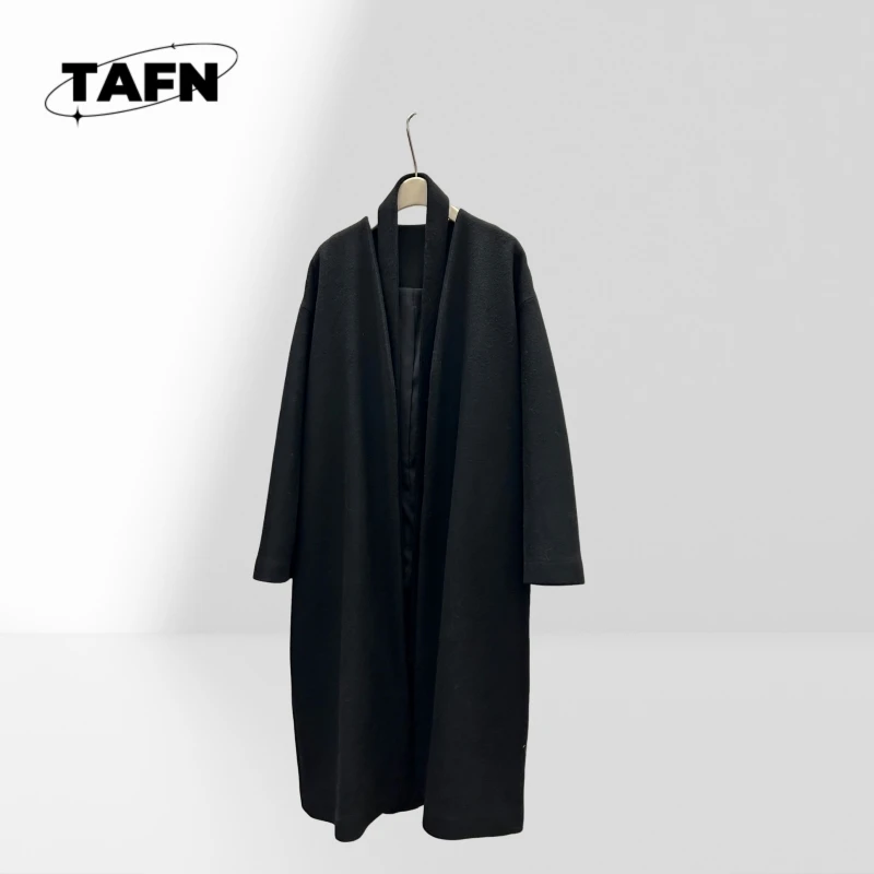 Beliebter europäischer und amerikanischer Stil aus Wolle, warm, winddicht, Bankett, luxuriös, für Senioren, Damen, lang geschnitten, trendig, SimpleA25261