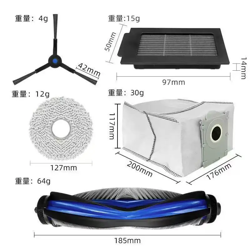 ECOVACS T50 PRO OMNI /T50 PRO  / T50 OMNI Robot Vacuum Spare Parts Main Side Brush Mop Cloths HEPA Filters Dust Bags Accessories