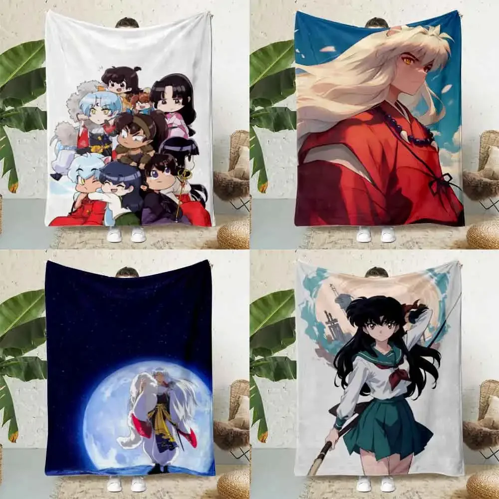 Hot Classic Anime InuYasha Printed Blanket Picnic Blankets Warm Blanket Soft and Comfortable Blanket Home Travel Birthday Gift