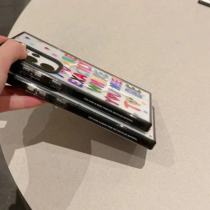 Магнитный акриловый чехол с черной рамкой Colorful Monsters для Samsung Galaxy S25 S24 S23 Ultra Plus S25 + S25U, защитный чехол