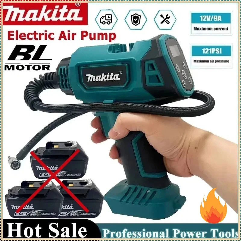 

Makita Electric Air Pump Cordless Inflator Car mounted air compressor Automatic Handheld Air Compressor Power Tool