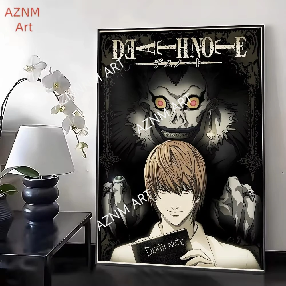 Death note Cool comics Painting Calligraphy Exhibition poster photo oil painting canvas synthetic fiber for living dining room view 5
