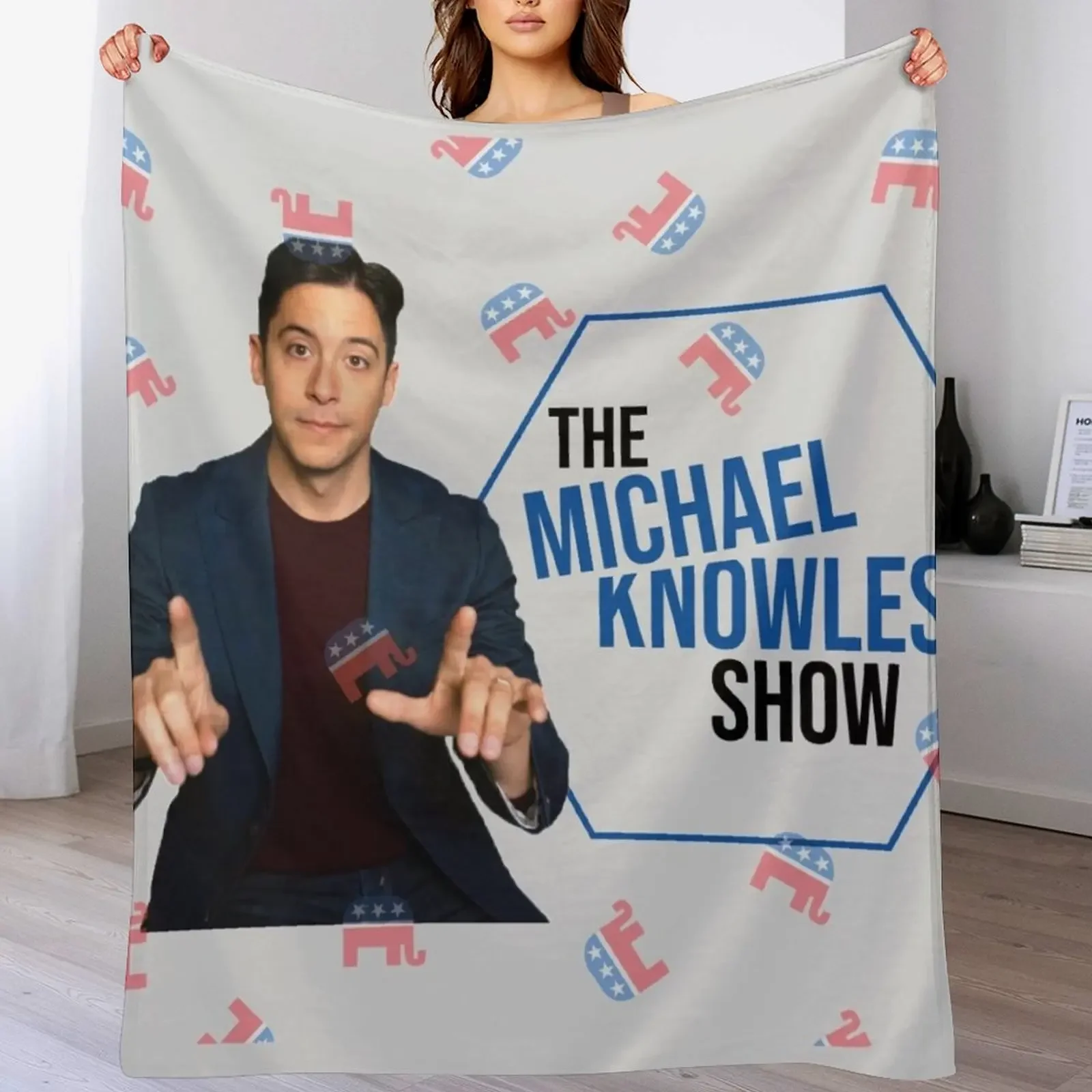 The Michael Knowles Show Full Logo Throw Blanket Thins Shaggy Blankets