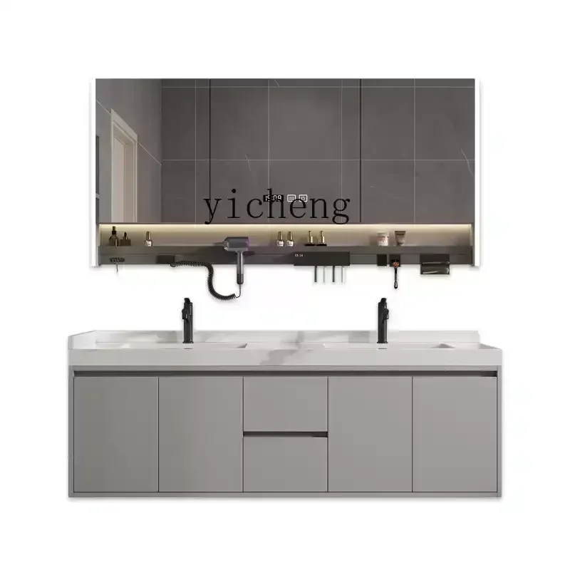 

Y1 Multifunctional Slate Seamless Ceramic Integrated Basin Bathroom Cabinet Combination Washbasin Cabinet