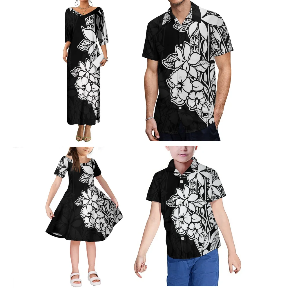 

Summer Loose Long Women'S Dress For Casual Travel, Polynesian Family Wear, Men'S Shirt, Retro Casual Custom-Made Clothing